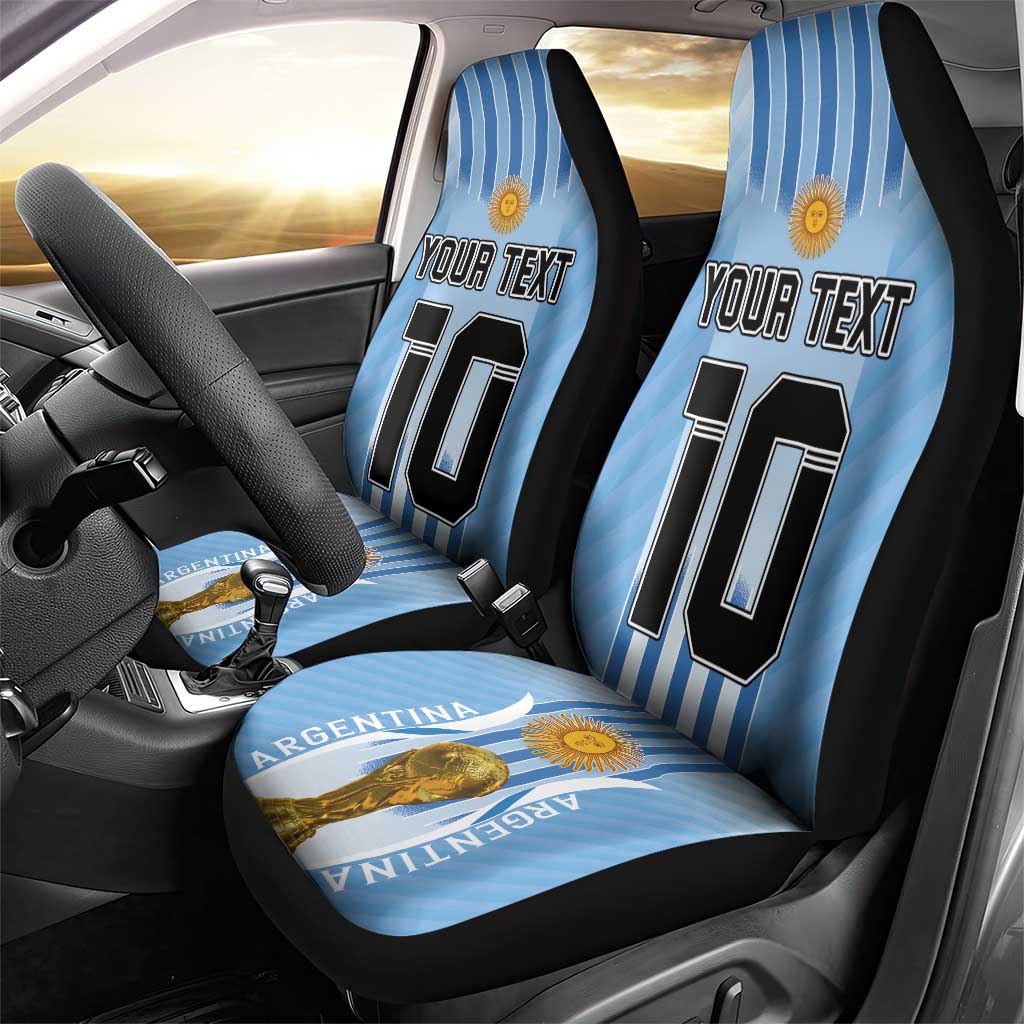 Custom Argentina Football Car Seat Cover The Trophy Vamos La Albiceleste - Wonder Print Shop