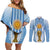 Custom Argentina Football Couples Matching Off Shoulder Short Dress and Long Sleeve Button Shirt The Trophy Vamos La Albiceleste - Wonder Print Shop