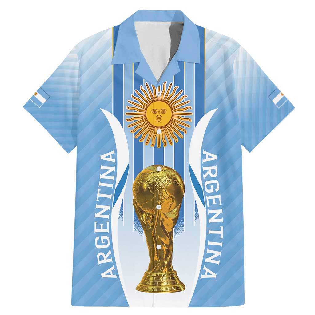 Custom Argentina Football Family Matching Mermaid Dress and Hawaiian Shirt The Trophy Vamos La Albiceleste - Wonder Print Shop
