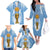 Custom Argentina Football Family Matching Off The Shoulder Long Sleeve Dress and Hawaiian Shirt The Trophy Vamos La Albiceleste - Wonder Print Shop