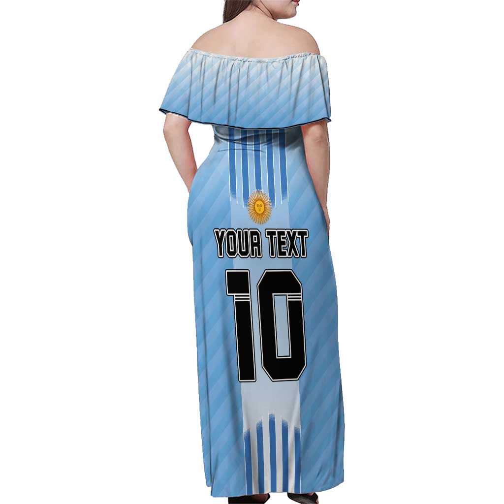 Custom Argentina Football Family Matching Off Shoulder Maxi Dress and Hawaiian Shirt The Trophy Vamos La Albiceleste - Wonder Print Shop