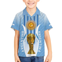 Custom Argentina Football Family Matching Off Shoulder Maxi Dress and Hawaiian Shirt The Trophy Vamos La Albiceleste - Wonder Print Shop