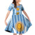 Custom Argentina Football Family Matching Off Shoulder Short Dress and Hawaiian Shirt The Trophy Vamos La Albiceleste - Wonder Print Shop