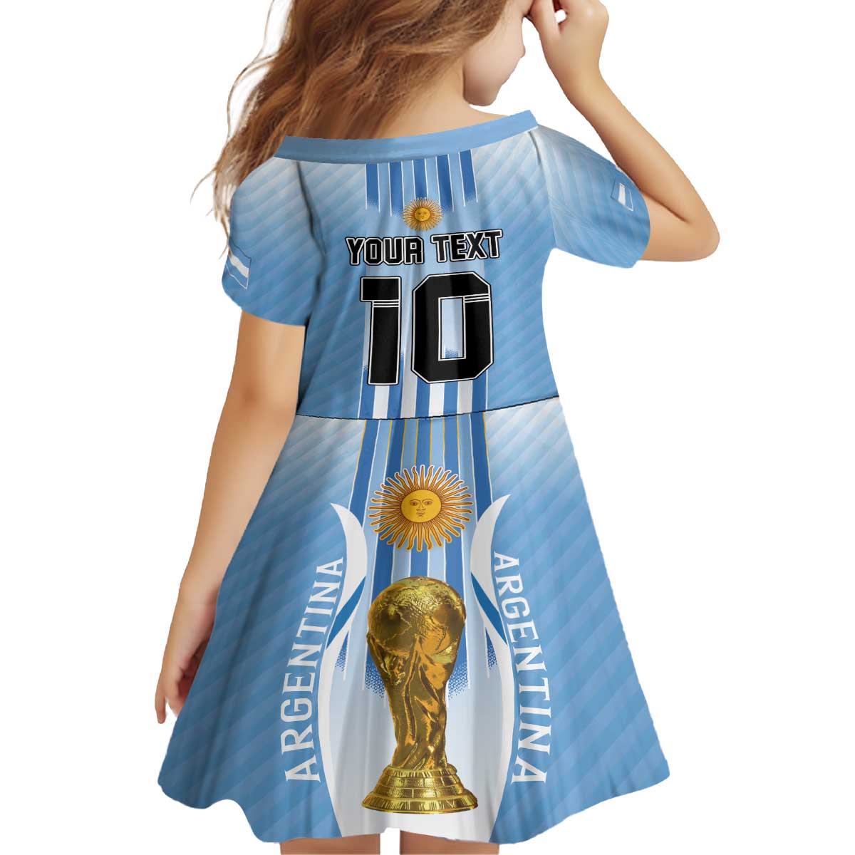 Custom Argentina Football Family Matching Puletasi and Hawaiian Shirt The Trophy Vamos La Albiceleste - Wonder Print Shop