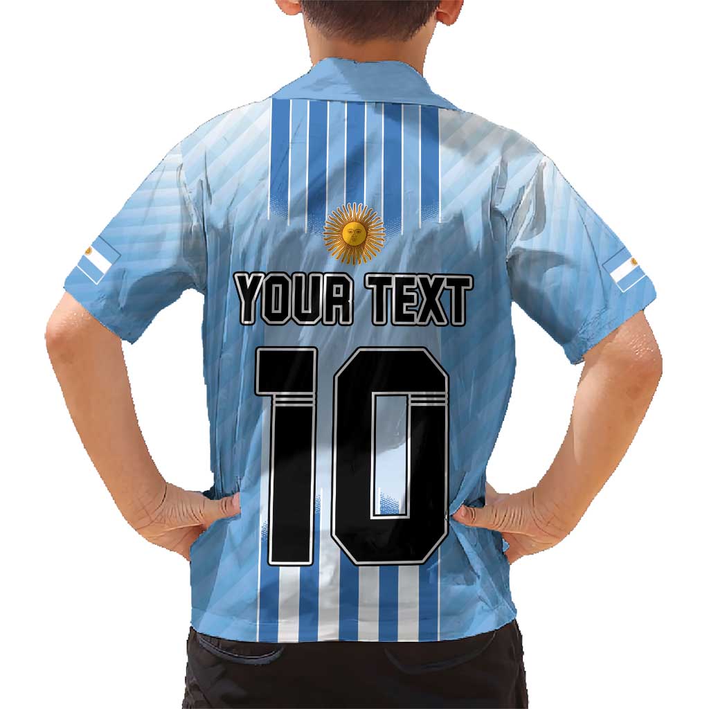 Custom Argentina Football Family Matching Short Sleeve Bodycon Dress and Hawaiian Shirt The Trophy Vamos La Albiceleste - Wonder Print Shop