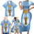 Custom Argentina Football Family Matching Short Sleeve Bodycon Dress and Hawaiian Shirt The Trophy Vamos La Albiceleste - Wonder Print Shop