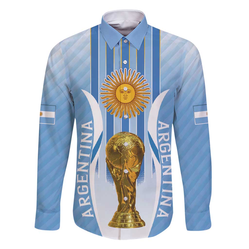 Custom Argentina Football Family Matching Short Sleeve Bodycon Dress and Hawaiian Shirt The Trophy Vamos La Albiceleste - Wonder Print Shop