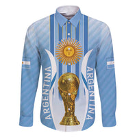 Custom Argentina Football Family Matching Short Sleeve Bodycon Dress and Hawaiian Shirt The Trophy Vamos La Albiceleste - Wonder Print Shop