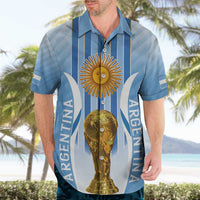 Custom Argentina Football Hawaiian Shirt The Trophy Vamos La Albiceleste - Wonder Print Shop