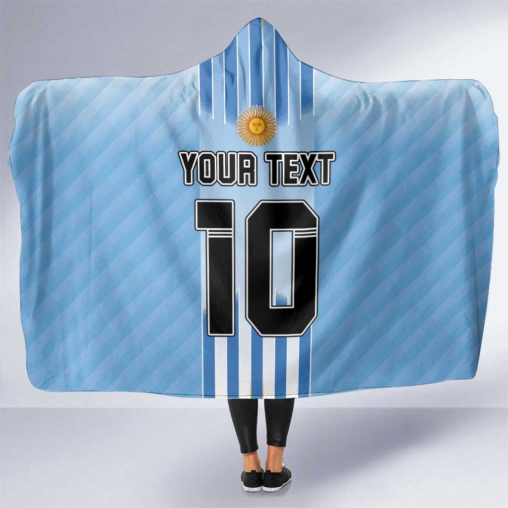 Custom Argentina Football Hooded Blanket The Trophy Vamos La Albiceleste