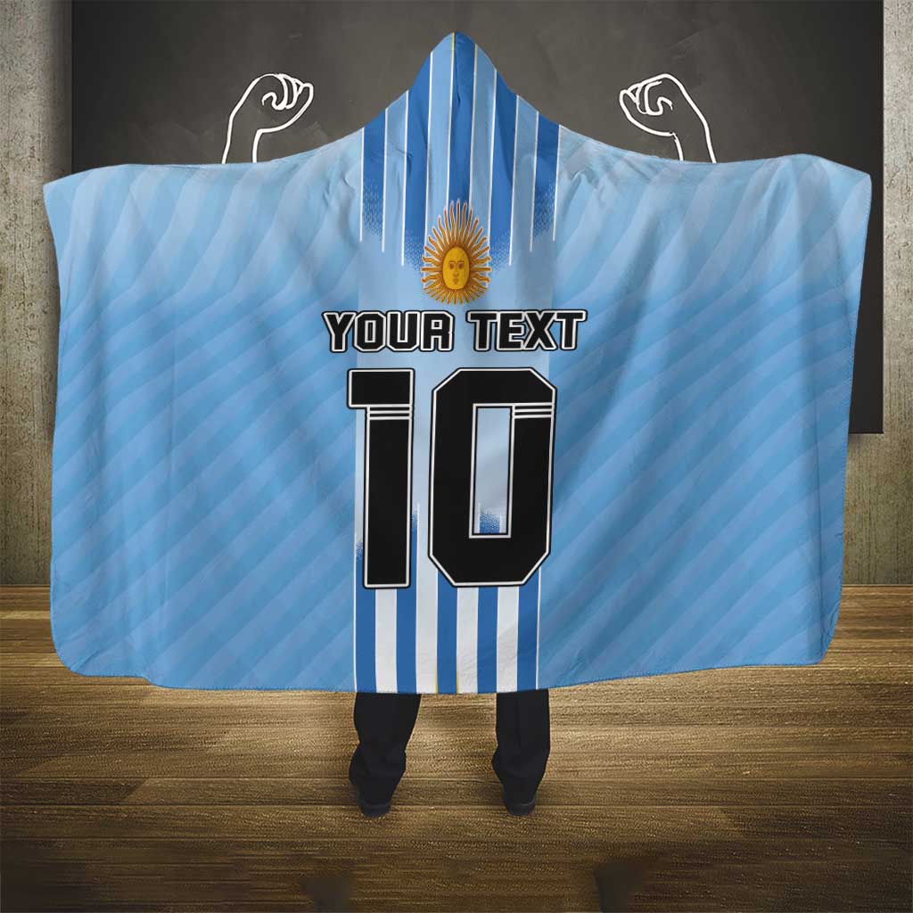 Custom Argentina Football Hooded Blanket The Trophy Vamos La Albiceleste