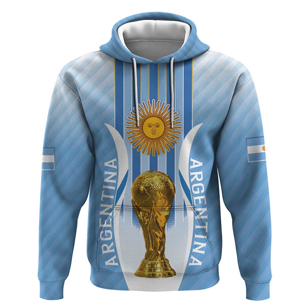 Custom Argentina Football Hoodie The Trophy Vamos La Albiceleste - Wonder Print Shop