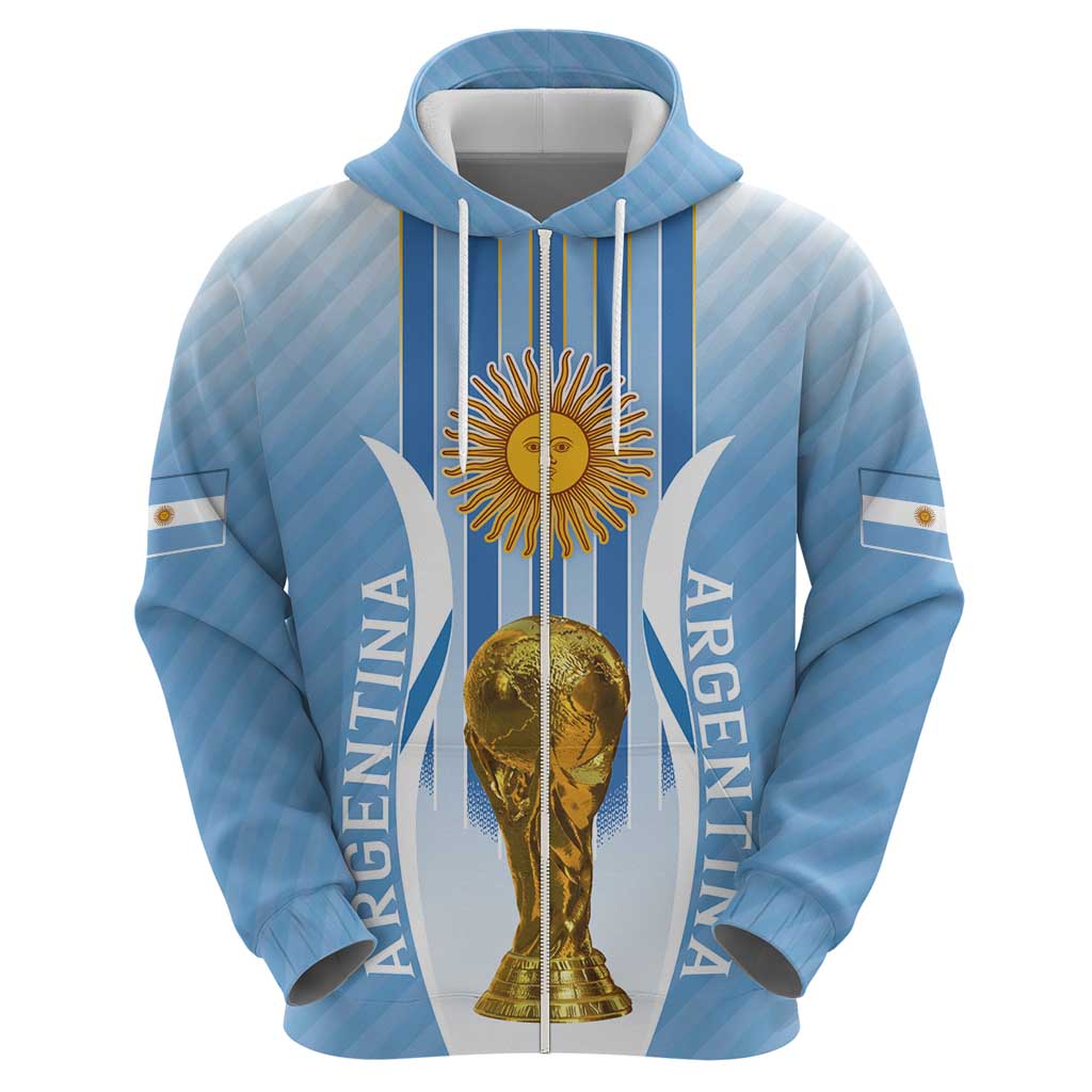 Custom Argentina Football Hoodie The Trophy Vamos La Albiceleste - Wonder Print Shop