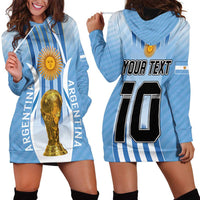 Custom Argentina Football Hoodie Dress The Trophy Vamos La Albiceleste - Wonder Print Shop