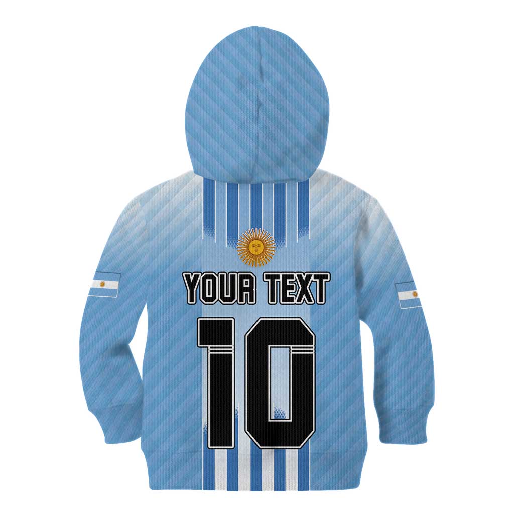 Custom Argentina Football Kid Hoodie The Trophy Vamos La Albiceleste - Wonder Print Shop