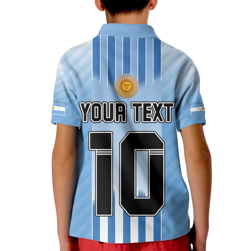 Custom Argentina Football Kid Polo Shirt The Trophy Vamos La Albiceleste - Wonder Print Shop
