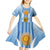 Custom Argentina Football Kid Short Sleeve Dress The Trophy Vamos La Albiceleste - Wonder Print Shop