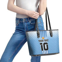 Custom Argentina Football Leather Tote Bag The Trophy Vamos La Albiceleste - Wonder Print Shop