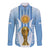 Custom Argentina Football Long Sleeve Button Shirt The Trophy Vamos La Albiceleste - Wonder Print Shop
