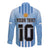 Custom Argentina Football Long Sleeve Button Shirt The Trophy Vamos La Albiceleste - Wonder Print Shop