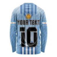 Custom Argentina Football Long Sleeve Shirt The Trophy Vamos La Albiceleste - Wonder Print Shop