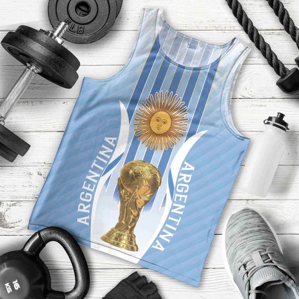 Custom Argentina Football Men Tank Top The Trophy Vamos La Albiceleste - Wonder Print Shop
