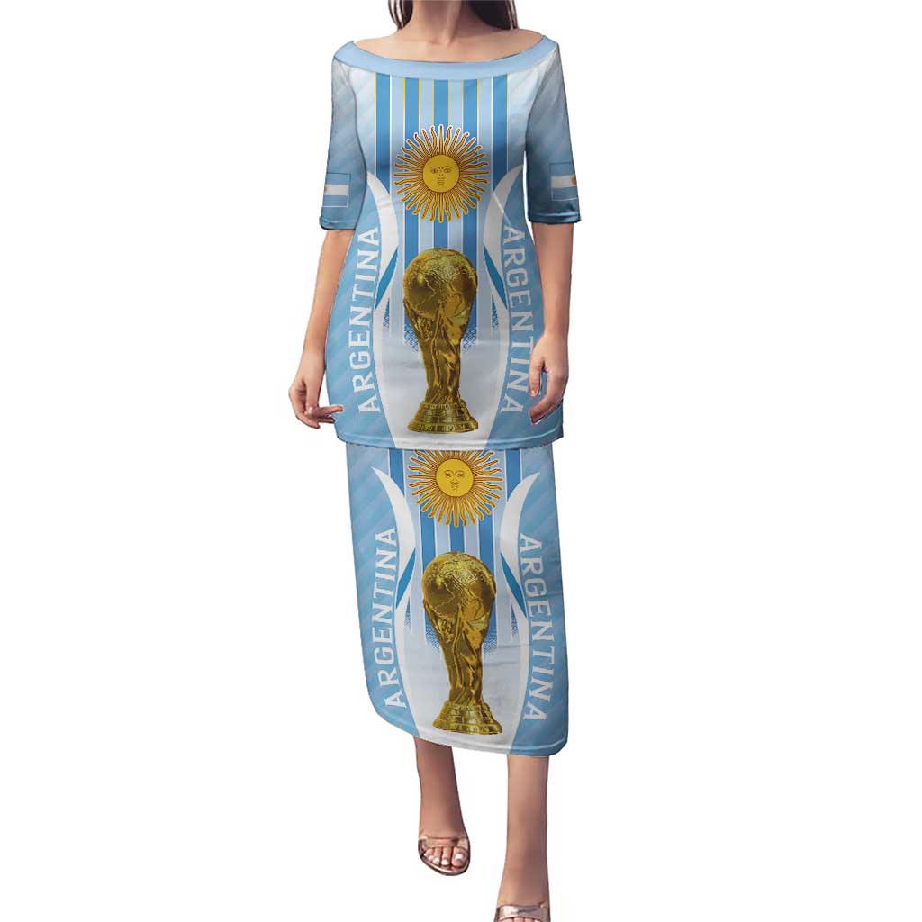 Custom Argentina Football Puletasi The Trophy Vamos La Albiceleste - Wonder Print Shop