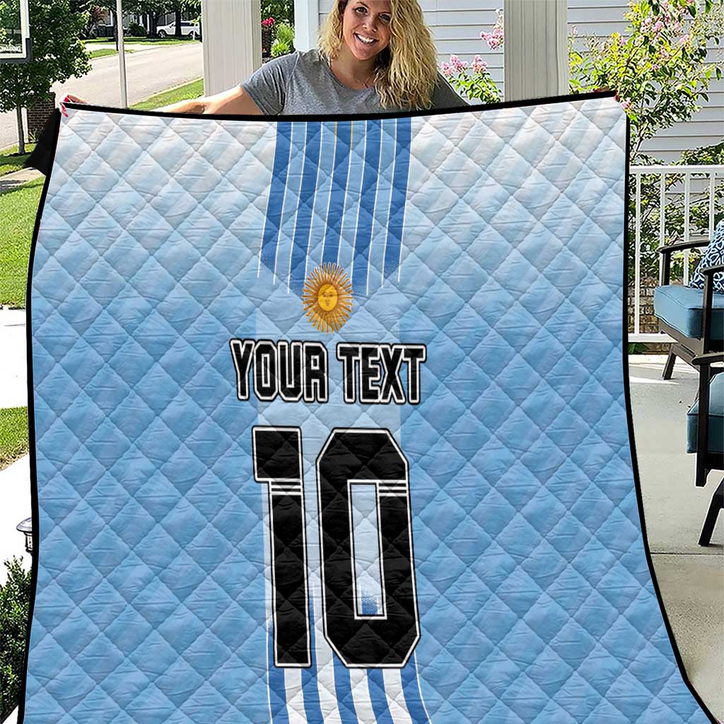 Custom Argentina Football Quilt The Trophy Vamos La Albiceleste - Wonder Print Shop