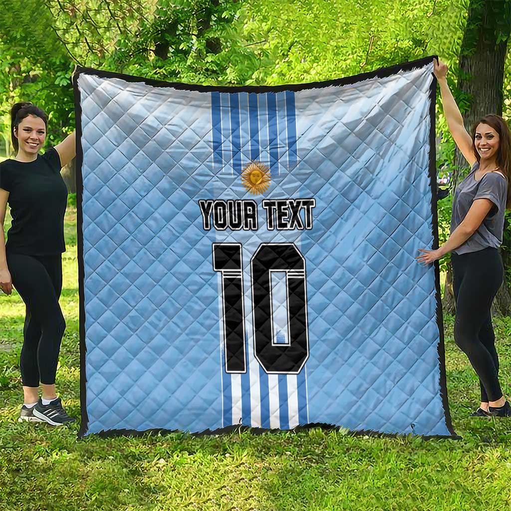 Custom Argentina Football Quilt The Trophy Vamos La Albiceleste - Wonder Print Shop