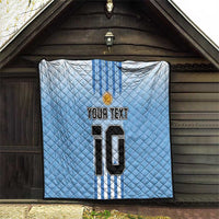 Custom Argentina Football Quilt The Trophy Vamos La Albiceleste - Wonder Print Shop