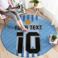 Custom Argentina Football Round Carpet The Trophy Vamos La Albiceleste