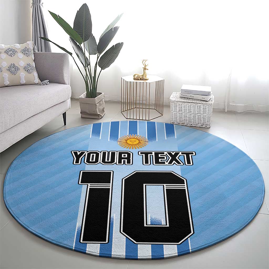 Custom Argentina Football Round Carpet The Trophy Vamos La Albiceleste