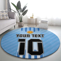 Custom Argentina Football Round Carpet The Trophy Vamos La Albiceleste