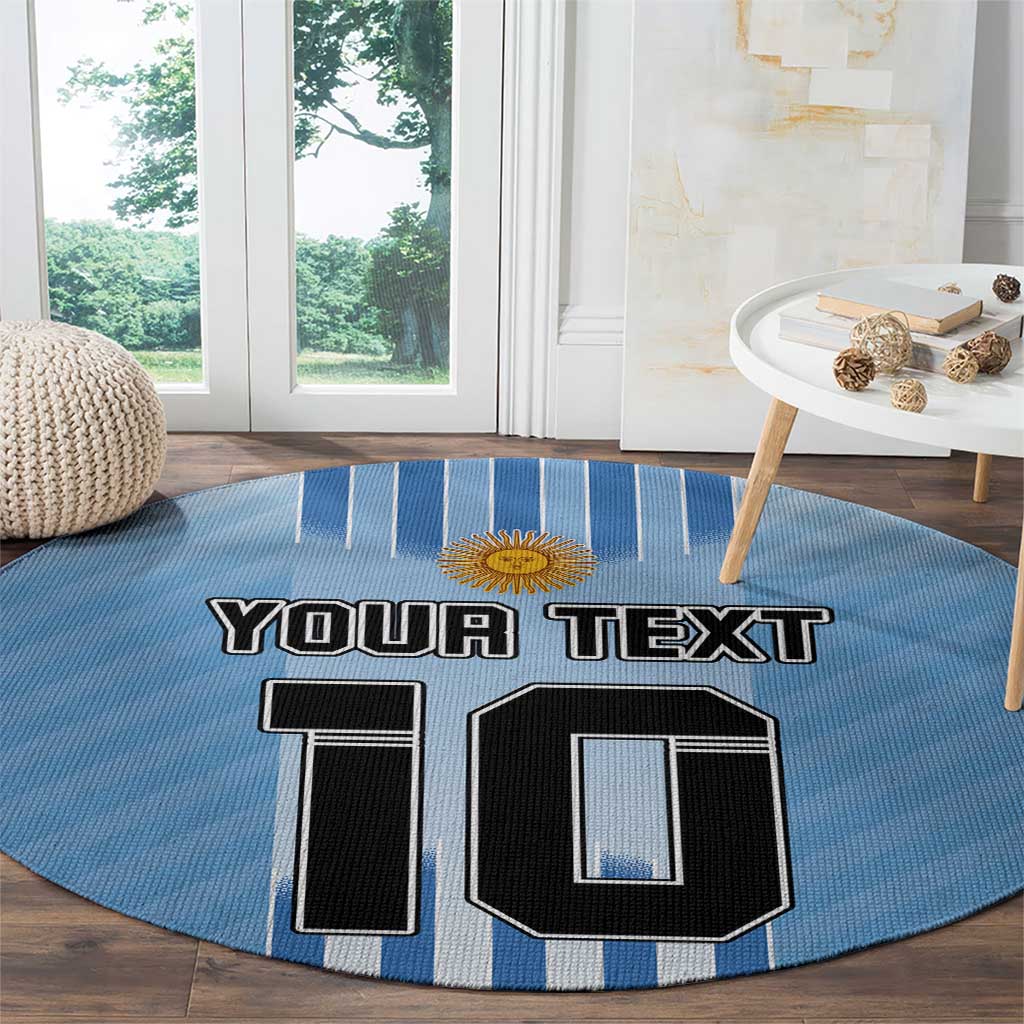 Custom Argentina Football Round Carpet The Trophy Vamos La Albiceleste