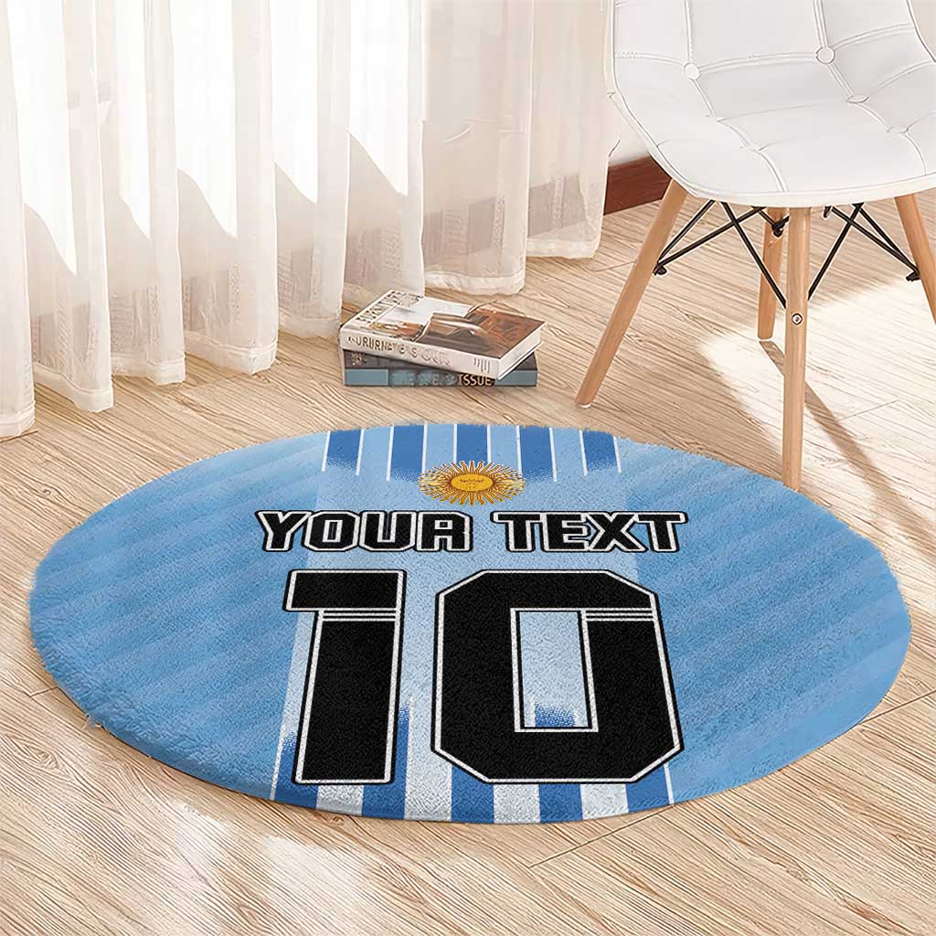 Custom Argentina Football Round Carpet The Trophy Vamos La Albiceleste
