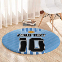 Custom Argentina Football Round Carpet The Trophy Vamos La Albiceleste