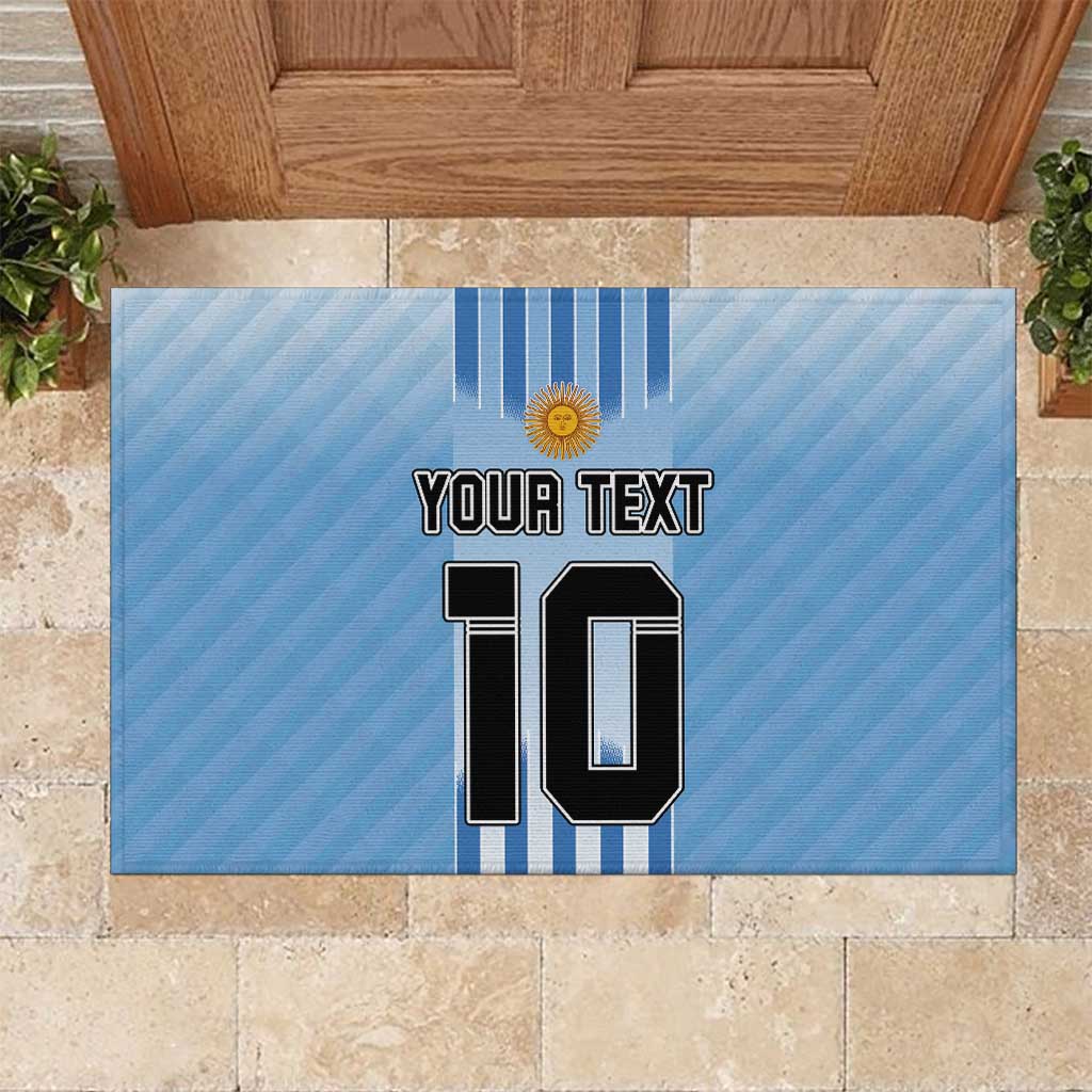 Custom Argentina Football Rubber Doormat The Trophy Vamos La Albiceleste - Wonder Print Shop