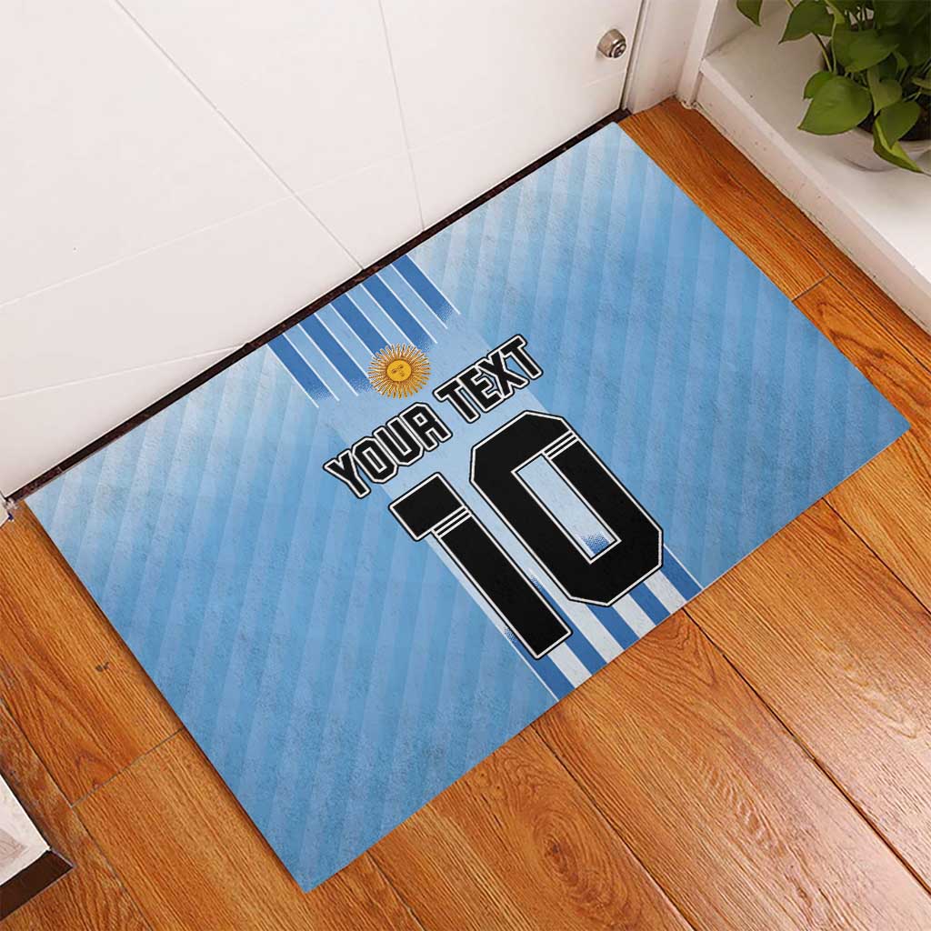 Custom Argentina Football Rubber Doormat The Trophy Vamos La Albiceleste - Wonder Print Shop