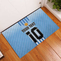 Custom Argentina Football Rubber Doormat The Trophy Vamos La Albiceleste - Wonder Print Shop