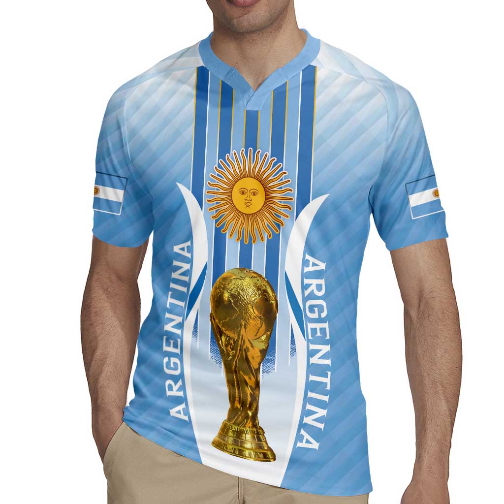 Custom Argentina Football Rugby Jersey The Trophy Vamos La Albiceleste - Wonder Print Shop