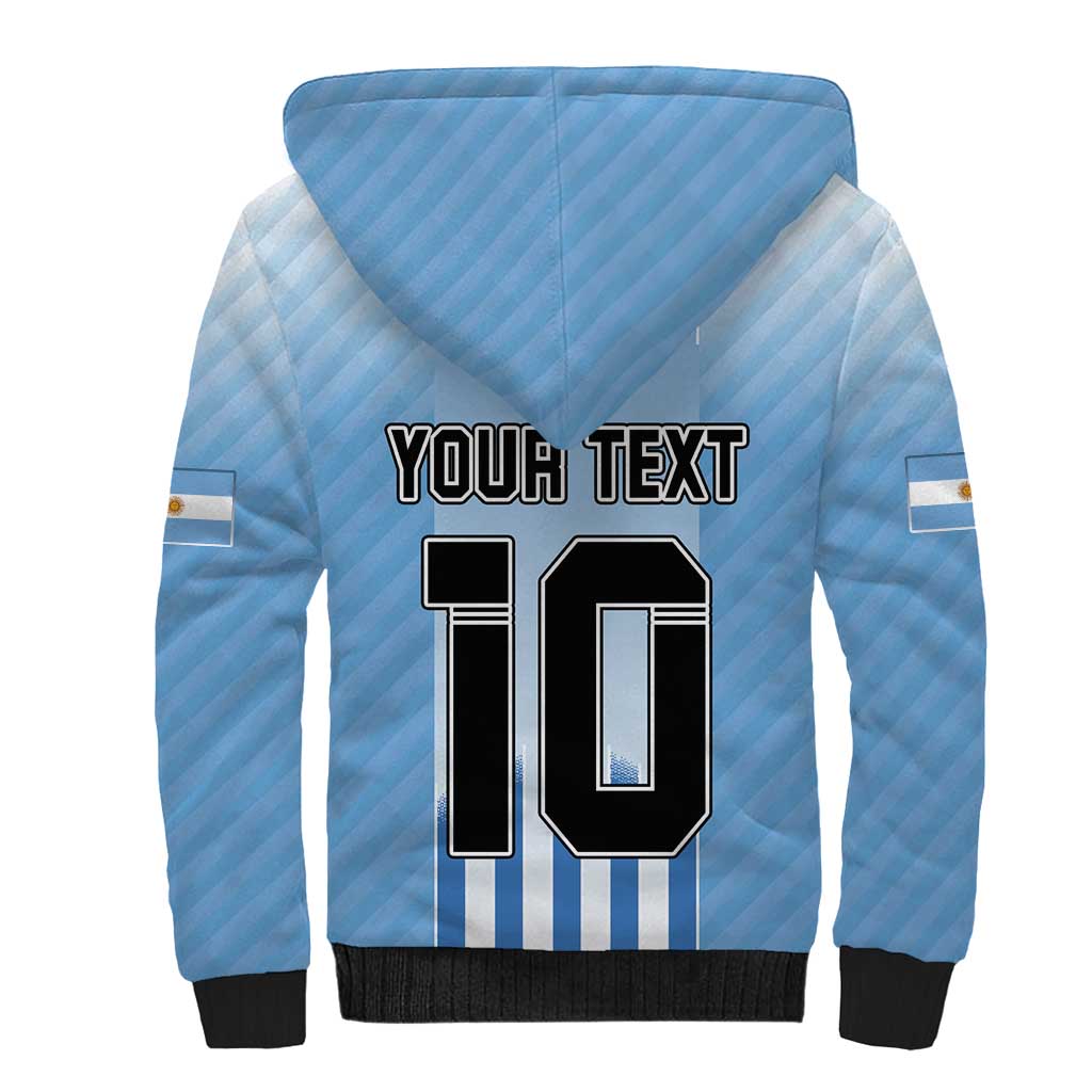 Custom Argentina Football Sherpa Hoodie The Trophy Vamos La Albiceleste - Wonder Print Shop