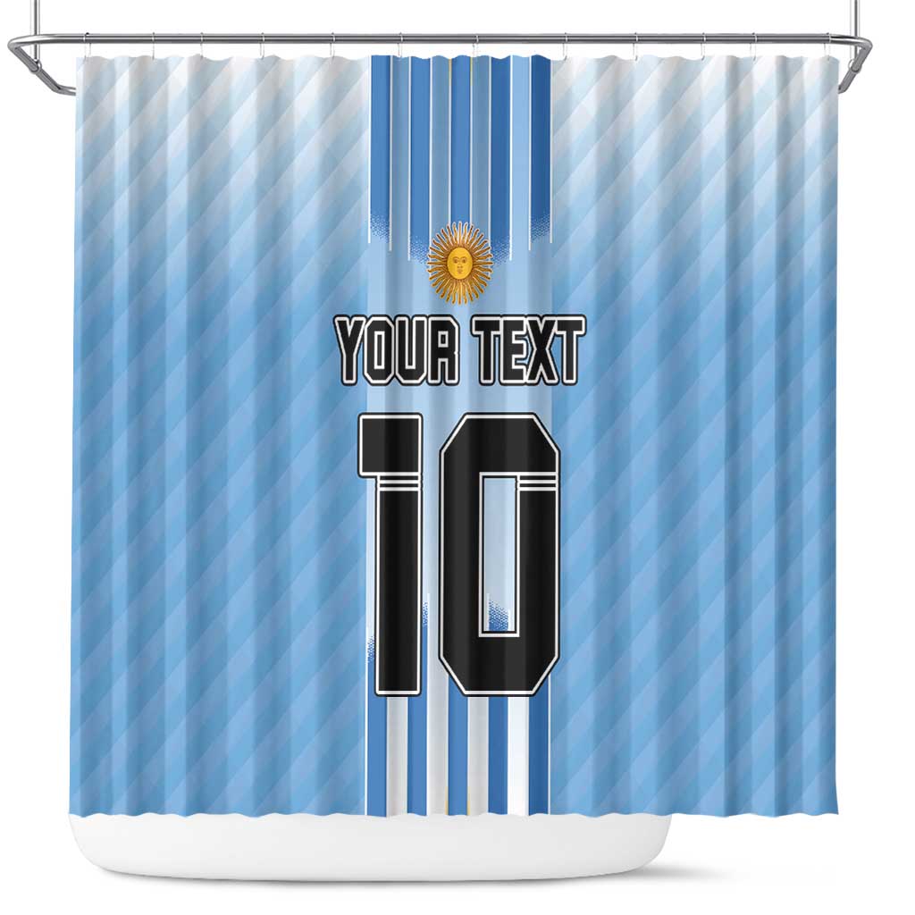 Custom Argentina Football Shower Curtain The Trophy Vamos La Albiceleste
