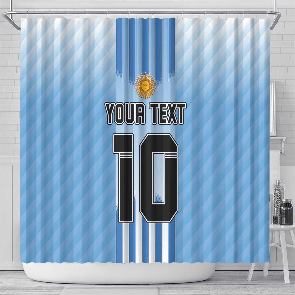 Custom Argentina Football Shower Curtain The Trophy Vamos La Albiceleste