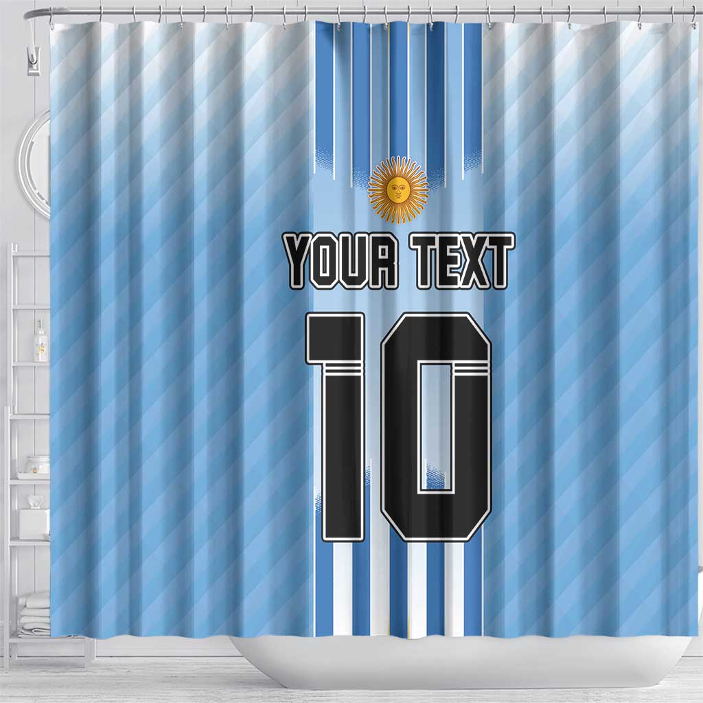 Custom Argentina Football Shower Curtain The Trophy Vamos La Albiceleste