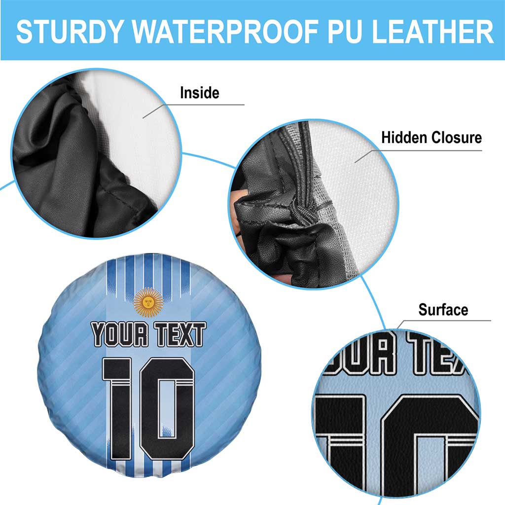 Custom Argentina Football Spare Tire Cover The Trophy Vamos La Albiceleste - Wonder Print Shop
