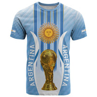Custom Argentina Football T Shirt The Trophy Vamos La Albiceleste - Wonder Print Shop
