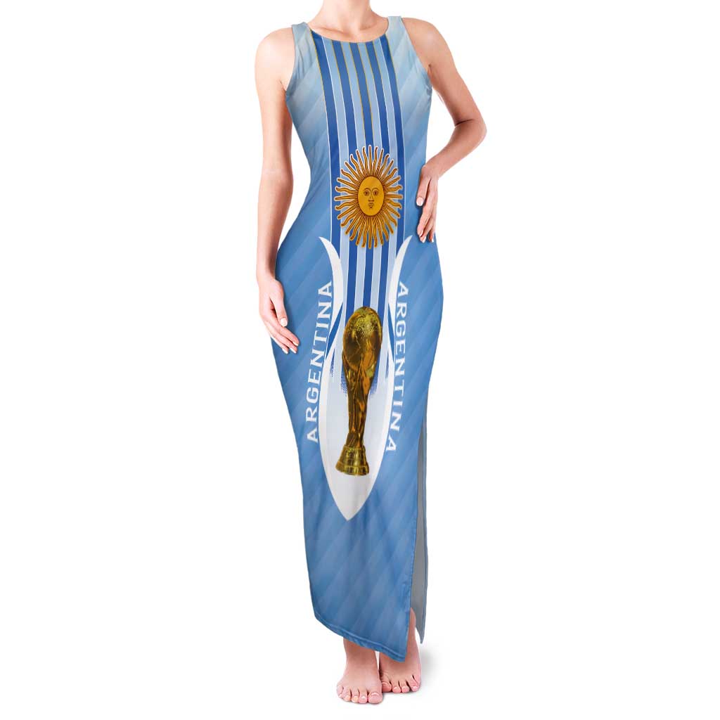 Custom Argentina Football Tank Maxi Dress The Trophy Vamos La Albiceleste - Wonder Print Shop