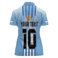 Custom Argentina Football Women Polo Shirt The Trophy Vamos La Albiceleste - Wonder Print Shop