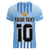 Custom Argentina Football Women V-Neck T-Shirt The Trophy Vamos La Albiceleste - Wonder Print Shop