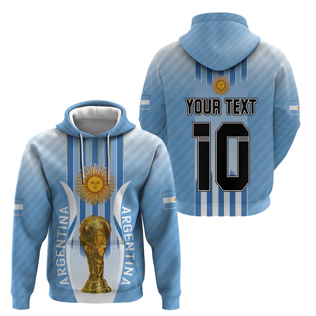 Custom Argentina Football Zip Hoodie The Trophy Vamos La Albiceleste - Wonder Print Shop